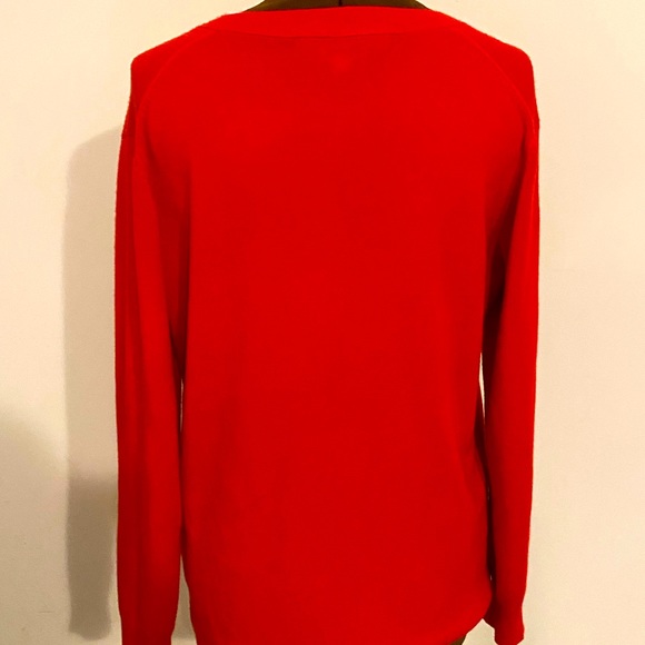 ❤️FRENCH CONNECTION❤️Red V-neck sweater in large. In good condition! - Picture 9 of 12